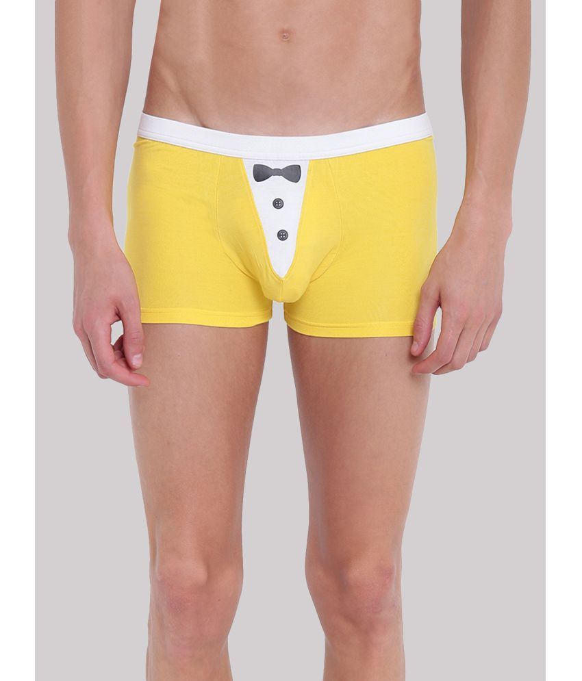     			La Intimo Pack of 1 Cotton Blend Trunks For Men's ( Yellow )