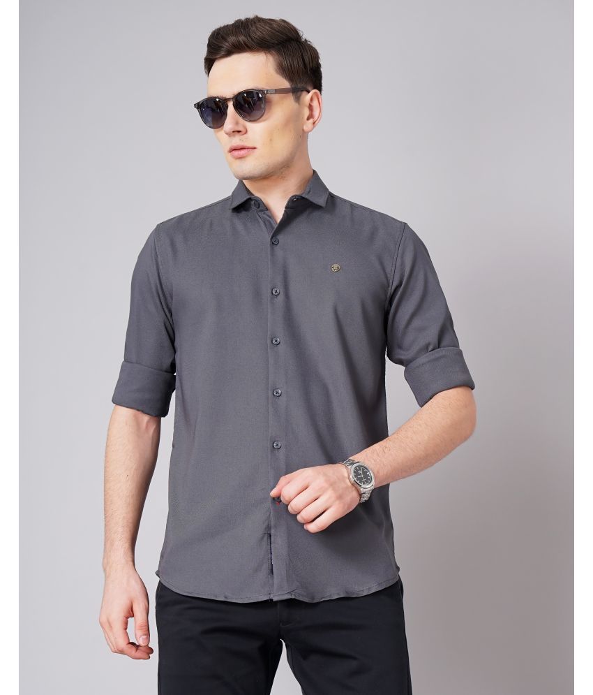     			Paul Street - Dark Grey 100% Cotton Slim Fit Men's Casual Shirt ( Pack of 1 )
