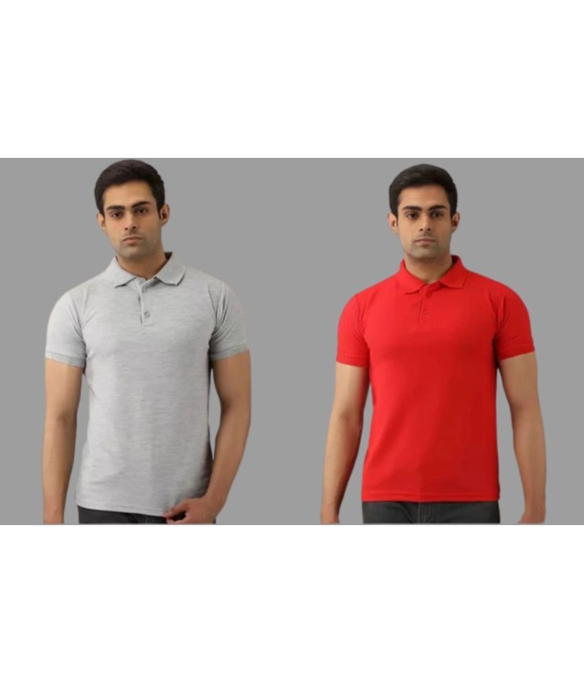     			SKYRISE - Multicolor Cotton Blend Slim Fit Men's Polo T Shirt ( Pack of 2 )