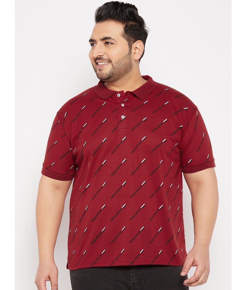     			The Million Club Pack of 1 Cotton Blend Regular Fit Printed Half Sleeves Men's Polo T Shirt ( Maroon )