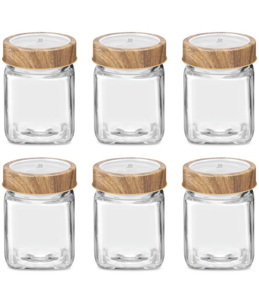     			Treo By Milton Woody Cube Storage Glass Jar, Set of 6, 180 ml Each, Transparent | BPA Free | Storage Jar | Kitchen Organizer | Air Tight | Modular | Multipurpose Jar