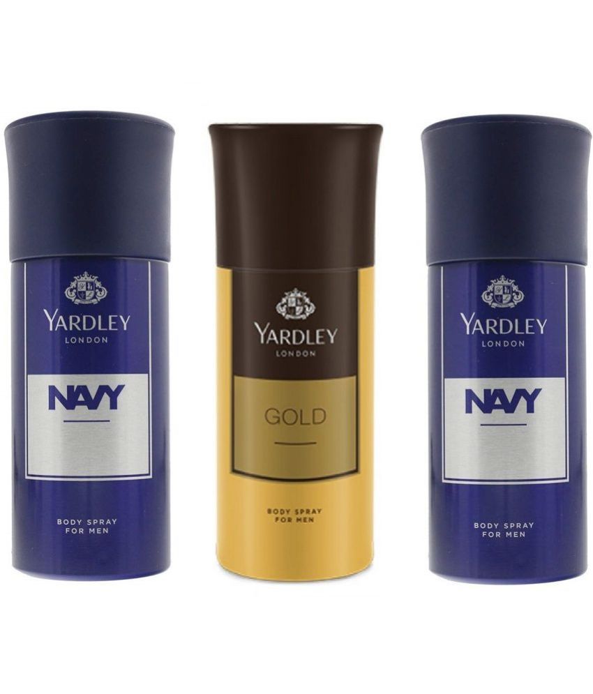     			Yardley - 2 Navy ,1Gold Deodorant Deodorant Spray for Men,Women 450 ml ( Pack of 3 )