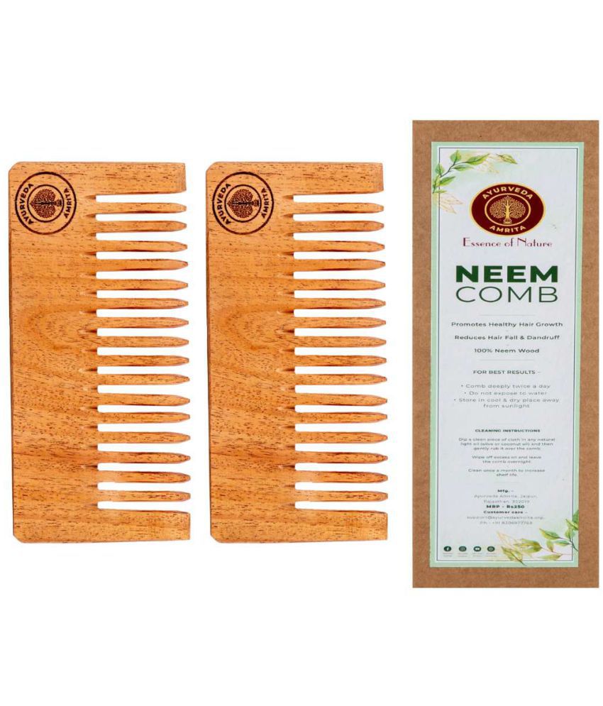 Ayurveda Amrita - Wide Tooth Comb For All Hair Types ( Pack of 2 )