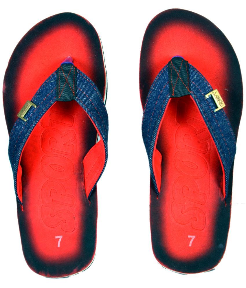     			Crazy Bunny - Red Men's Thong Flip Flop