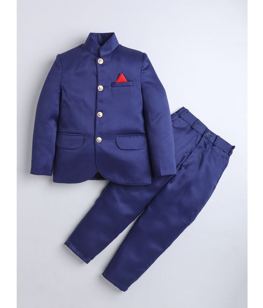     			DKGF Fashion - Blue Polyester Boys 2 Piece Suit ( Pack of 1 )