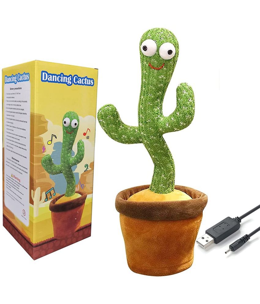     			Fratelli Dancing Cactus Talking Toy,USB Charging Cactus Plush Toy,Dance & Singing (50+Songs) Made In INDIA