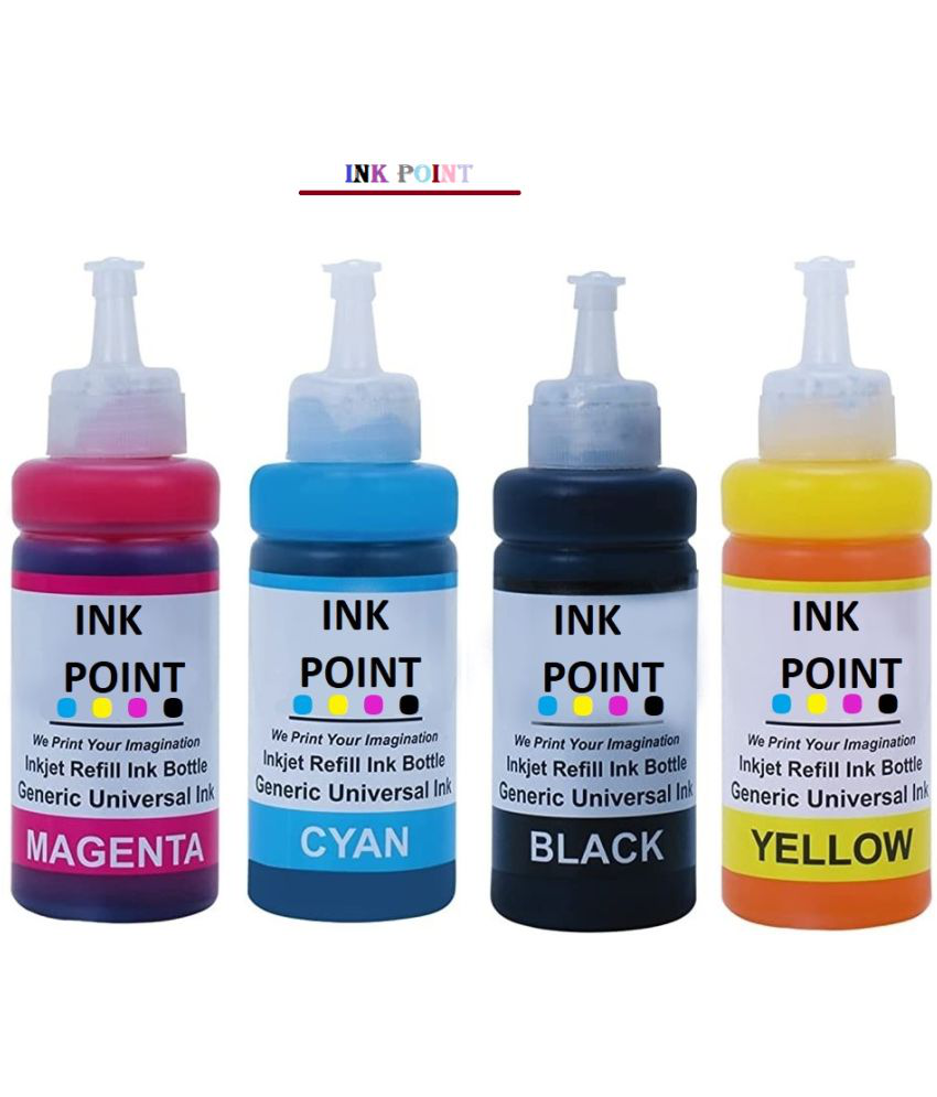    			INK POINT Multicolor Four bottles Refill Kit for L380 Ink for E_pson EcoTank T664 Ink Cartridge Refill Dye Ink (4 Color - L380)