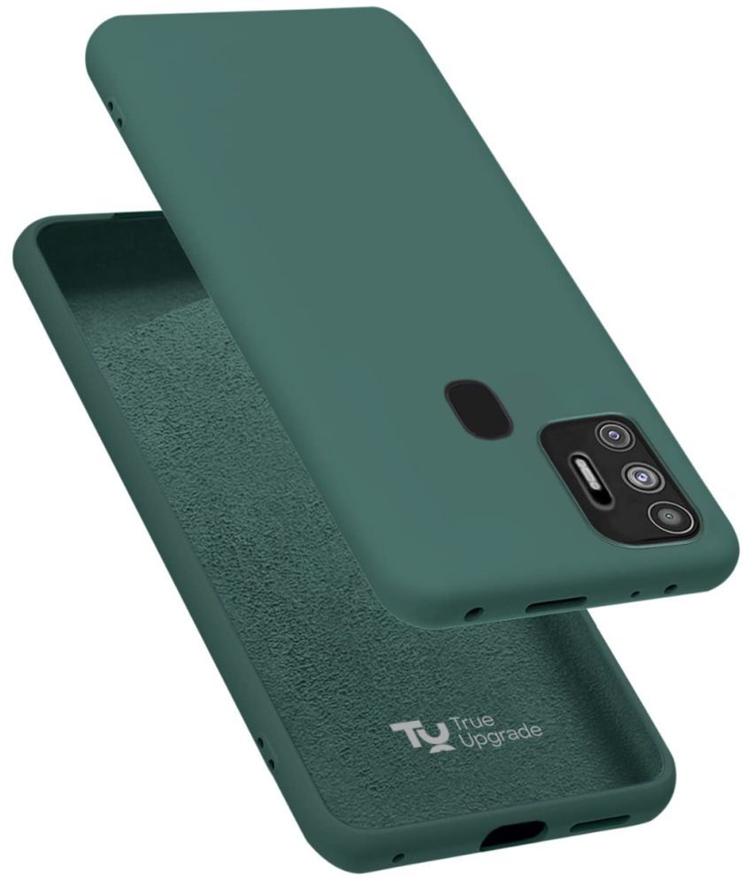     			Kosher Traders - Green Cloth Plain Cases Compatible For Tecno Spark 7 ( Pack of 1 )