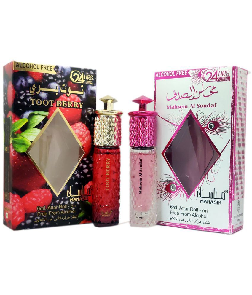     			MANASIK TOOT BERRY &  MAHSEM AL SOUDAF Concentrated   Attar Roll On 6ml .  ( COMBO SET )