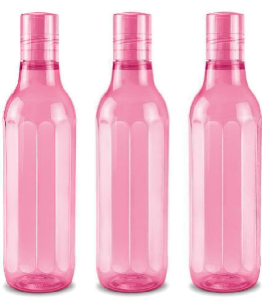     			Milton Prism Pet Water Bottle Gift Set of 3, 1 Litre Each, Pink | BPA Free | 100% Leak Proof | Office | Gym | Home | Kitchen | Travel | Hiking | Treking | Festive Gift Set