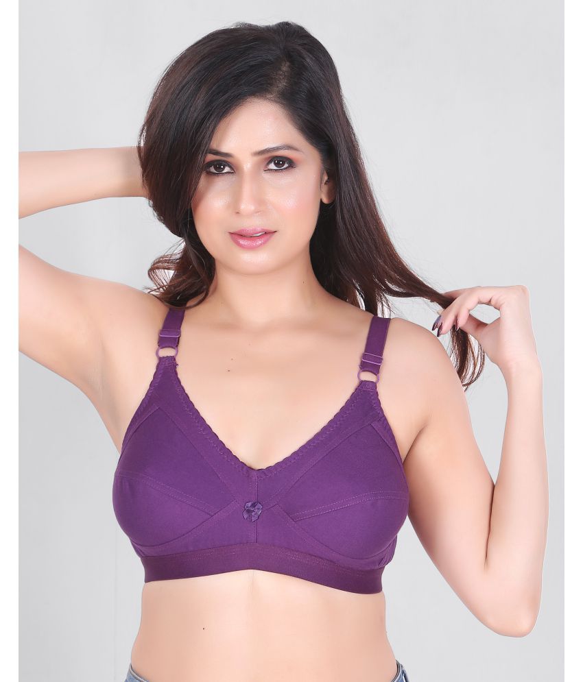     			RRIDHIMA - Purple Cotton Blend Non Padded Women's Everyday Bra ( Pack of 1 )