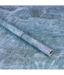 Gatih - Marble Paper Granite Blue Wallpaper Roll Wallpaper ( 60 x 200 ) cm ( Pack of 1 )