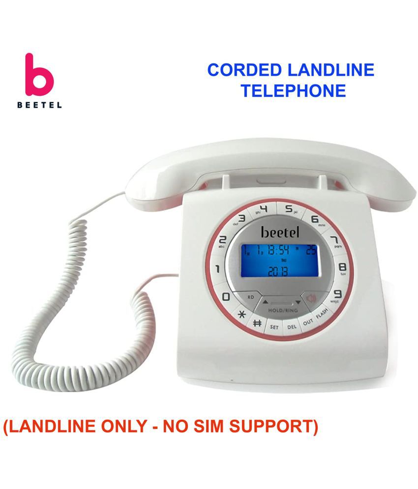 Beetel M73 Corded Landline Phone ( White )
