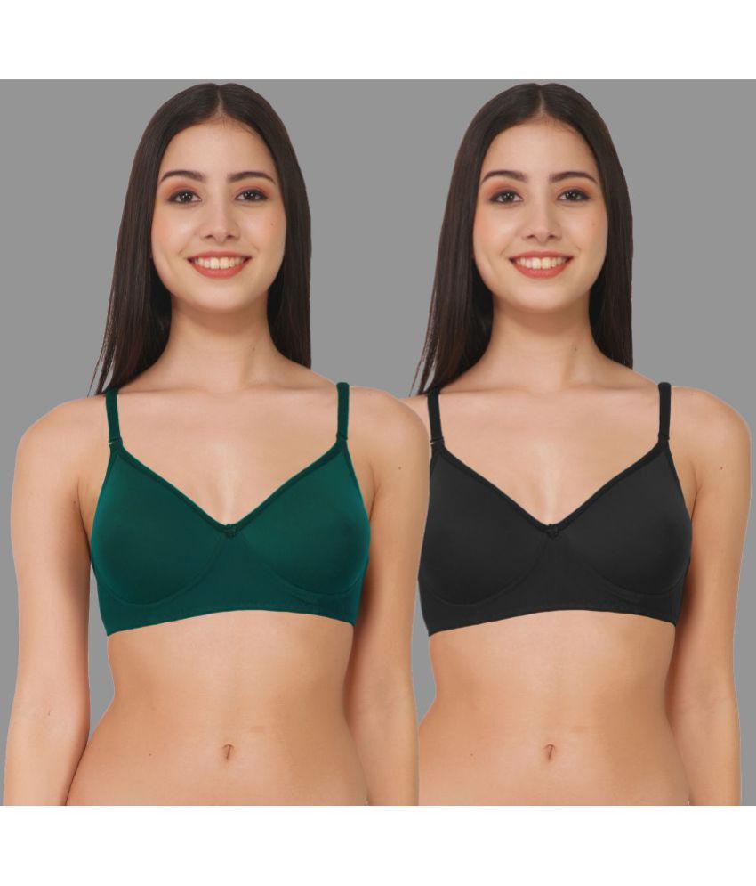     			Madam Pack of 2 Cotton Lightly Padded Women's T-Shirt Bra ( Multicolor )