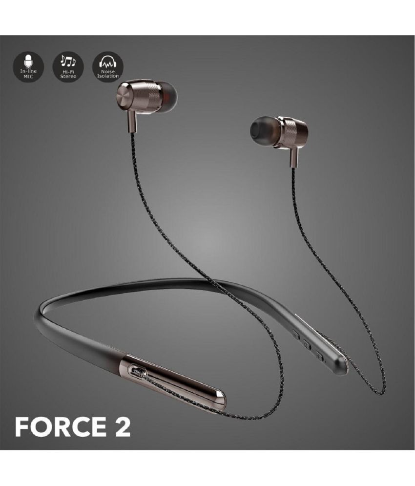 Tiger NB-FORCE2 In Ear Bluetooth Neckband 20 Hours Playback IPX5(Splash & Sweat Proof) Powerfull bass -Bluetooth Black