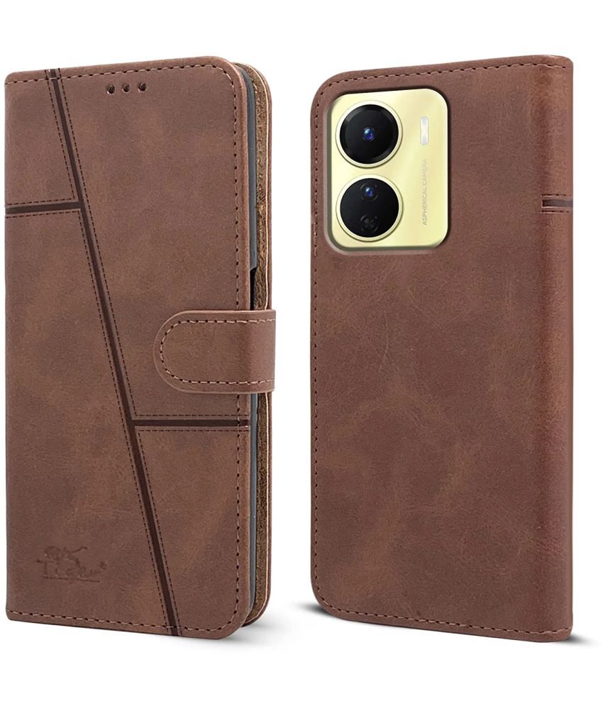     			NBOX - Brown Artificial Leather Flip Cover Compatible For Oppo A77 ( Pack of 1 )