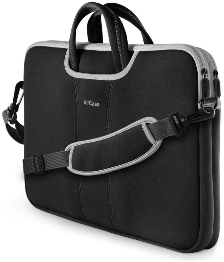     			Aircase - Grey Solid Messenger Bag