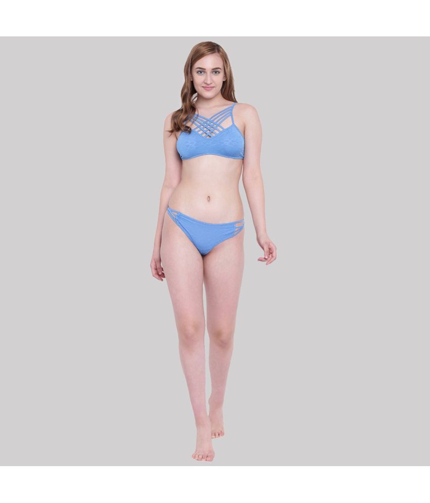     			La Intimo Polyester Blue Bikini - Single