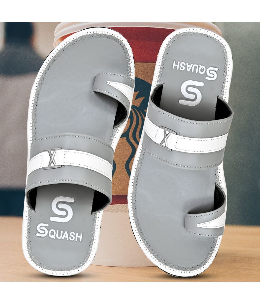     			Squash - Grey Men's Leather Slipper