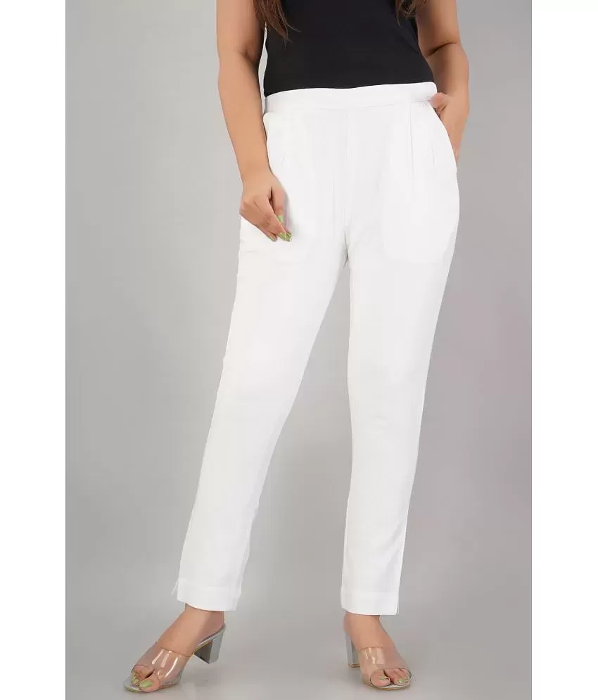 Buy VERO MODA Black Solid Polyester Slim Fit Women's Casual Pants |  Shoppers Stop