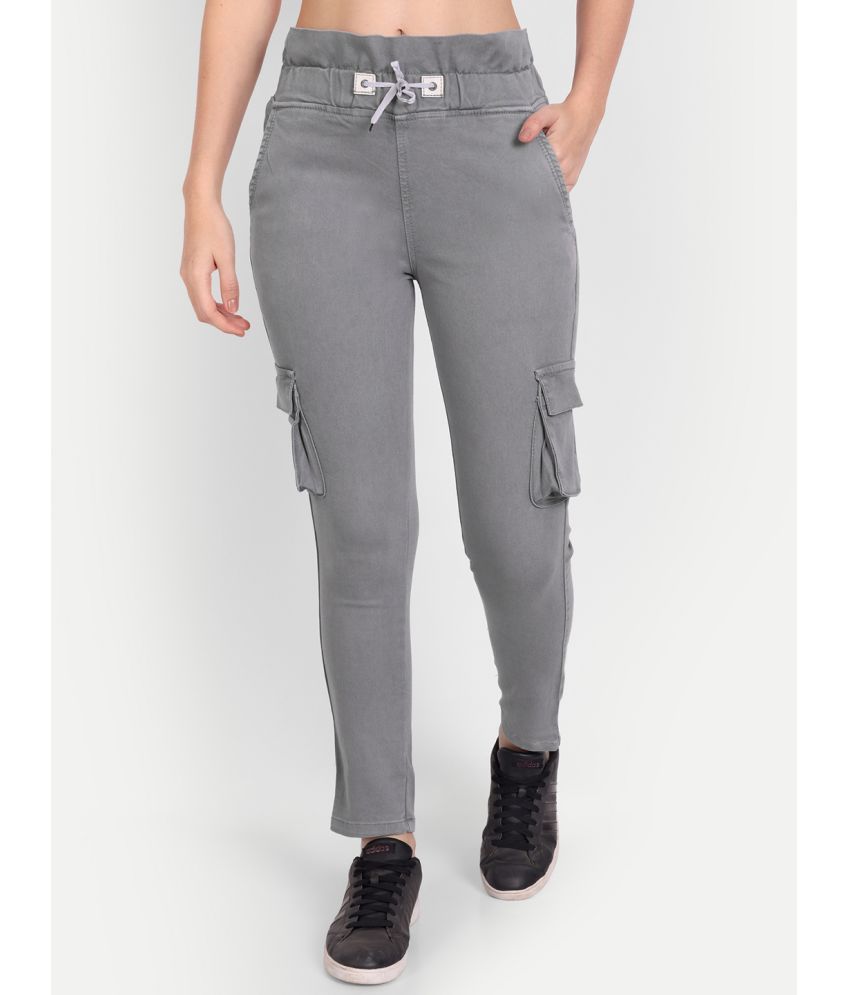     			AngelFab - Grey Denim Regular Women's Joggers ( Pack of 1 )