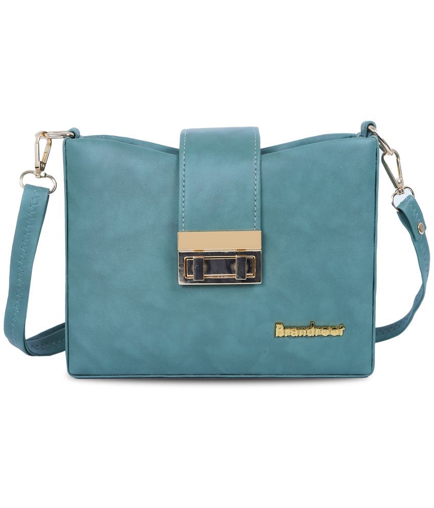     			Brandroot - Green PU Sling Bag