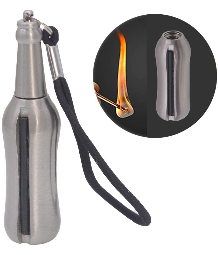     			JMALL - Silver Stainless Steel Cigarette Lighter ( Pack of 1 )