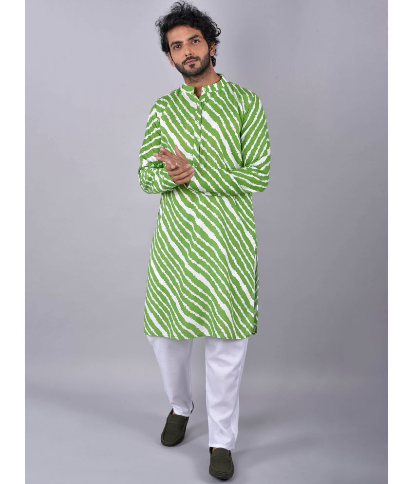     			Mingora - Green Rayon Regular Fit Men's Kurta Pyjama Set ( Pack of 1 )
