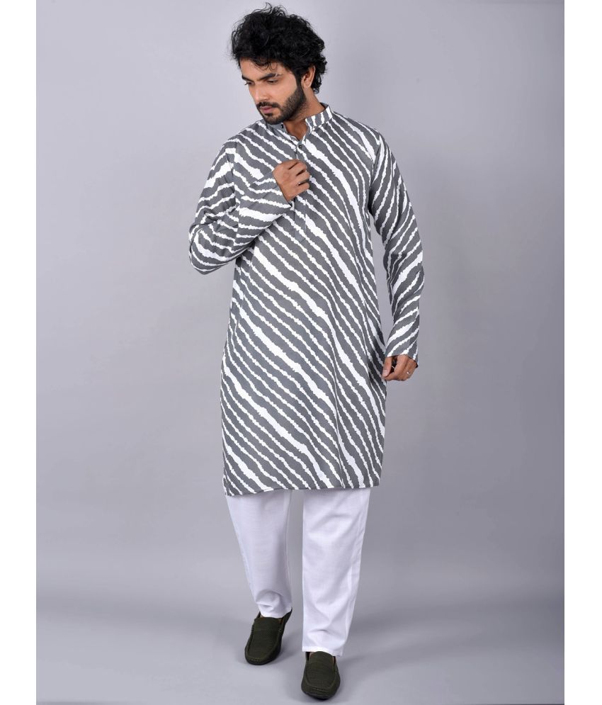     			Mingora - Medium Grey Rayon Regular Fit Men's Kurta Pyjama Set ( Pack of 1 )