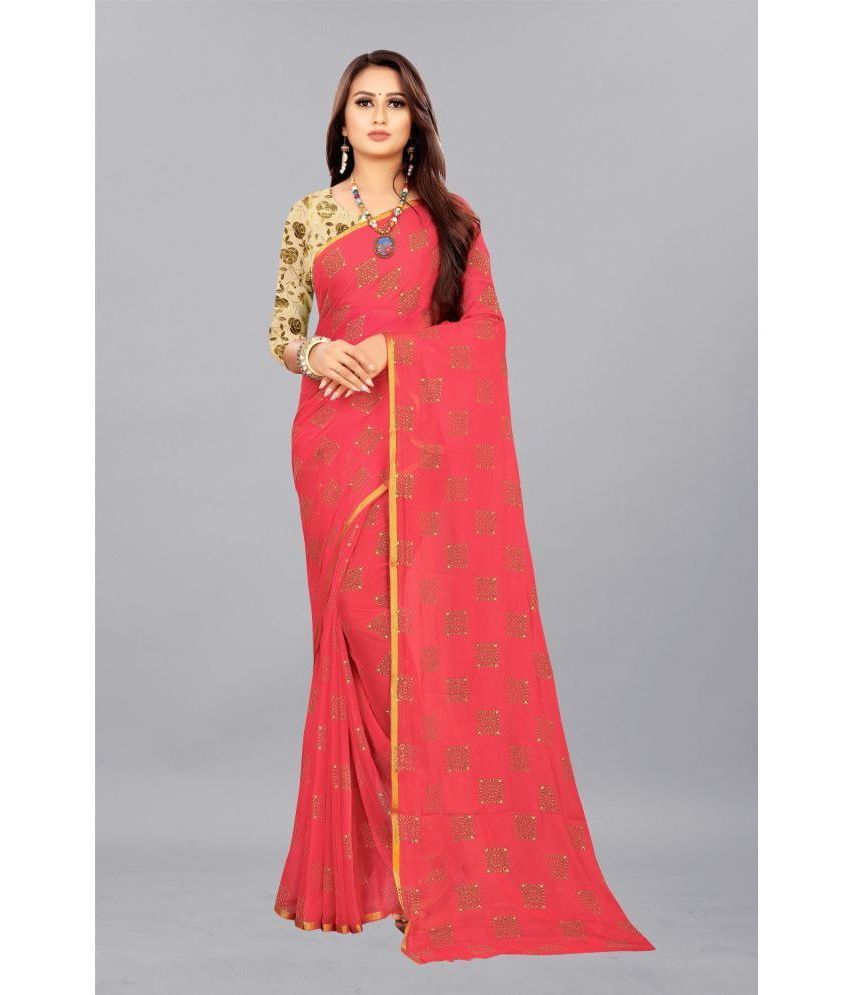     			Rhey - Multicolor Chiffon Saree With Blouse Piece ( Pack of 1 )