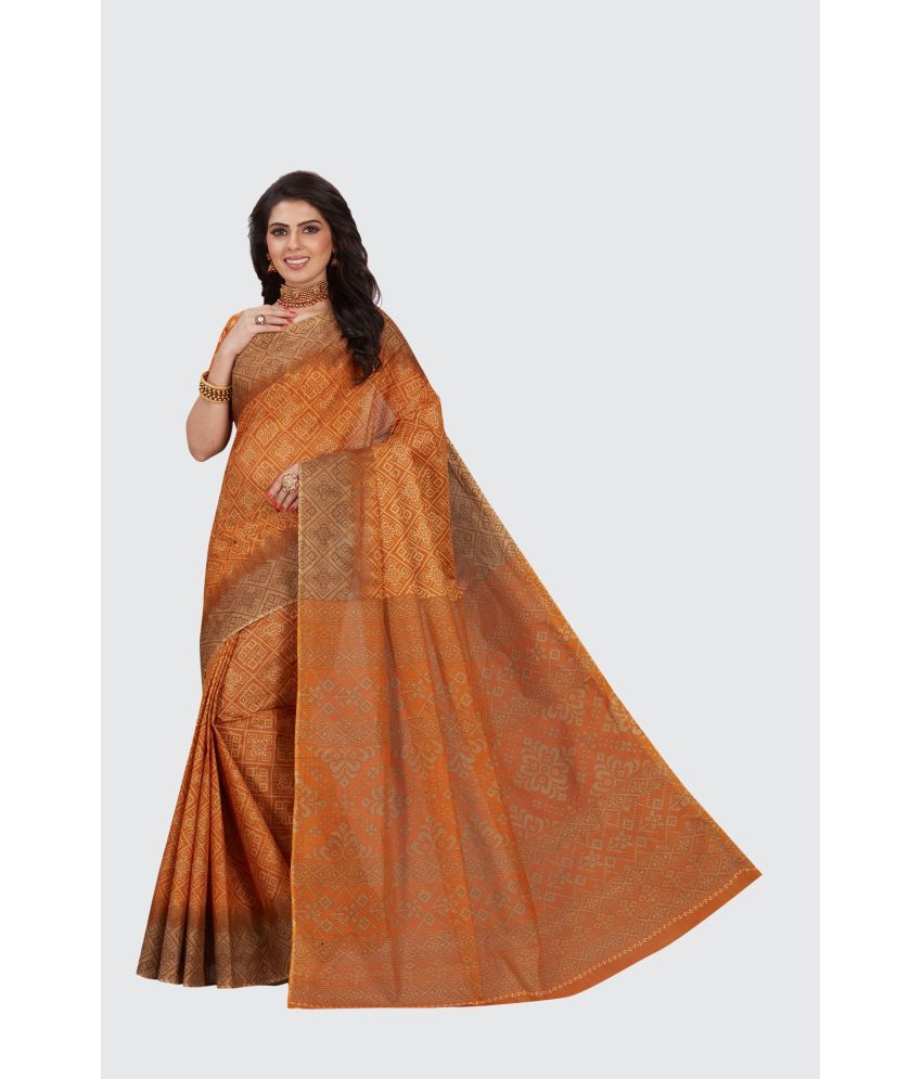     			SHANVIKA - Rust Cotton Saree With Blouse Piece ( Pack of 1 )