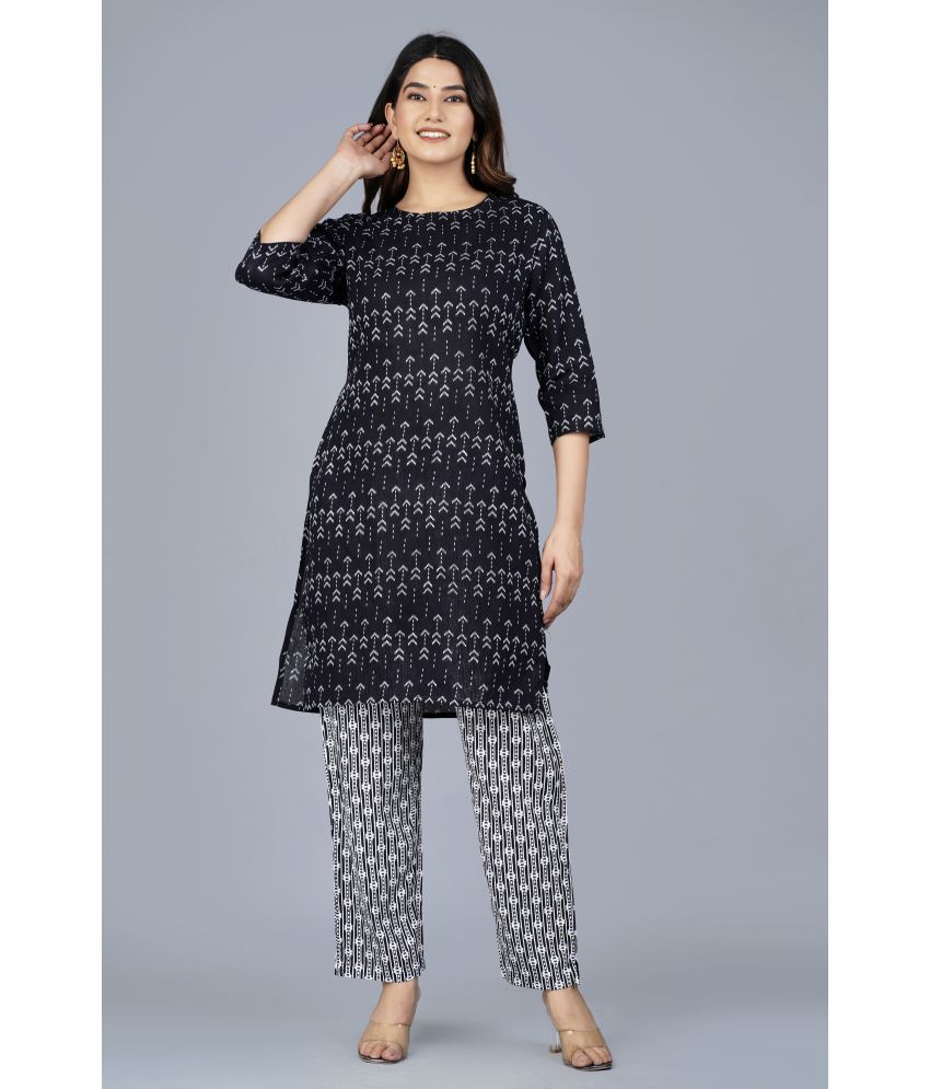    			SIPET - Black Straight Rayon Women's Stitched Salwar Suit ( Pack of 1 )