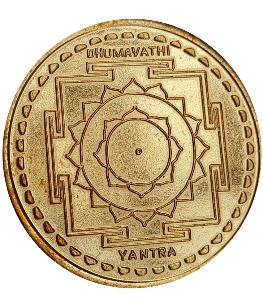     			Sri Bakthi Today Dhumavati Yantra Chakra Das Mahavidya Copper Coin
