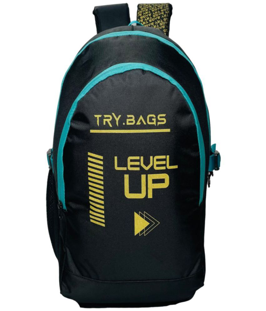     			TRYBAGS - Black Polyester Backpack ( 32 Ltrs )
