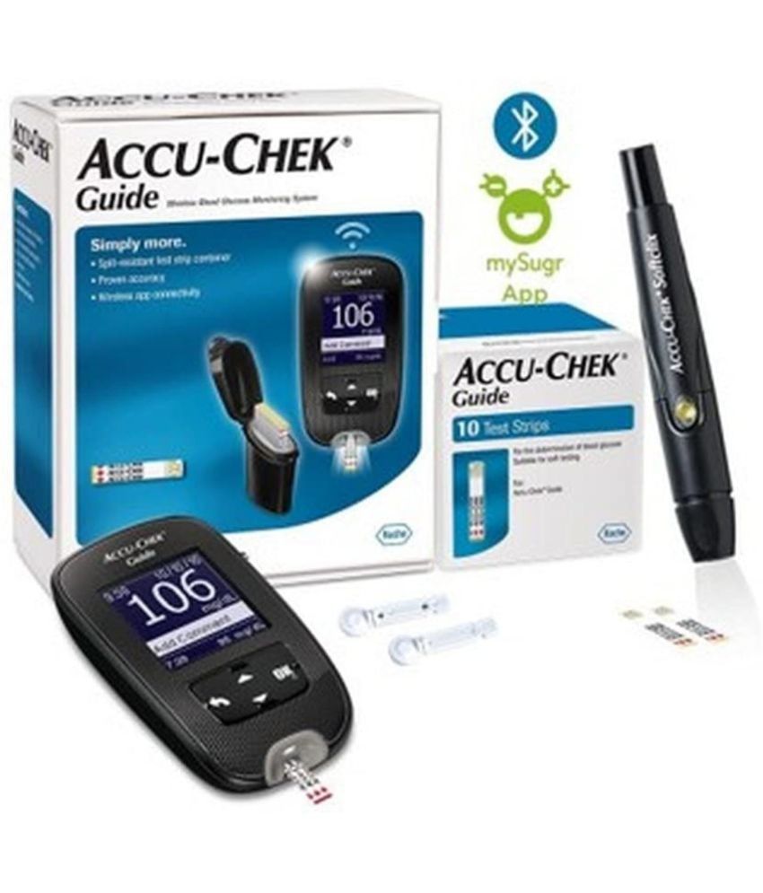Accu-Chek Guide Blood Glucose Monitor Kit with 10 Strips, 10 Lancets and a Lancing Device for Accurate Blood Sugar Testing