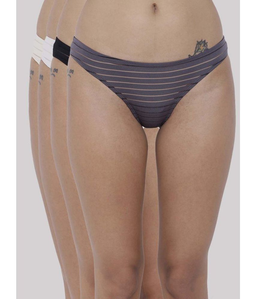     			BASIICS By La Intimo - Multicolor BCPBR020E Polyester Striped Women's Bikini ( Pack of 5 )