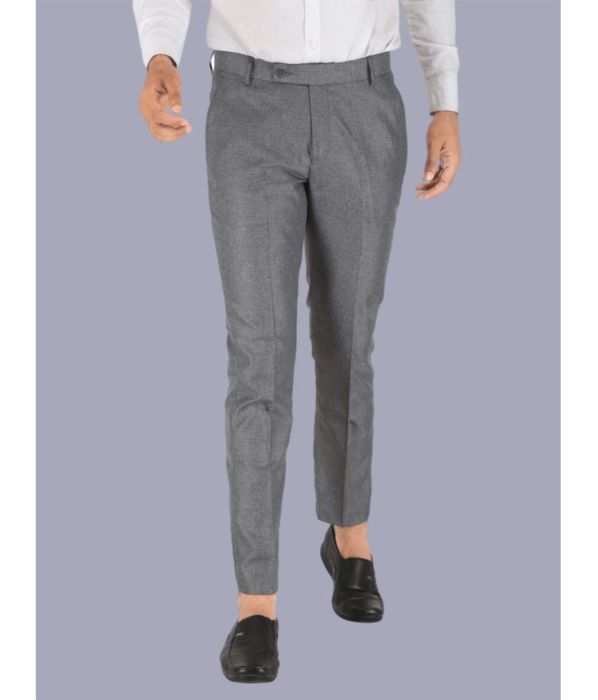     			CLARE&CLARA Light Grey Regular Formal Trouser ( Pack of 1 )