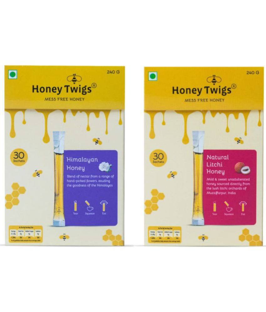     			HONEY TWIGS Honey Himalayan and Litchi 480 g Pack of 2
