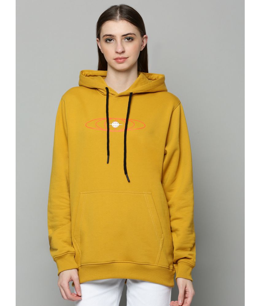     			JUNEBERRY Cotton Yellow Hooded Sweatshirt