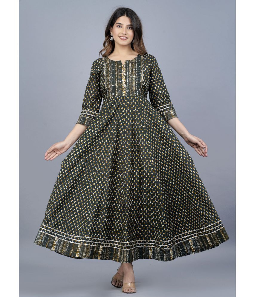     			Mishree Collection - Green Cotton Women's Anarkali Kurti ( Pack of 1 )
