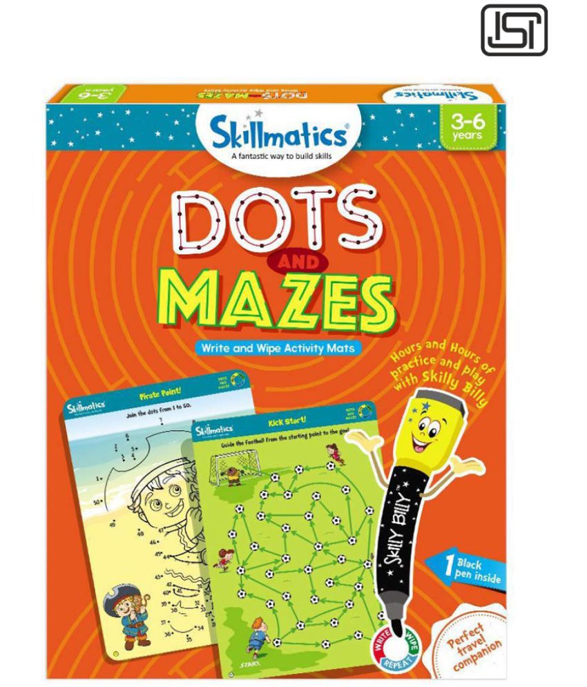     			Skillmatics Educational Game : Dots and Mazes | Reusable Activity Mats with Marker Pen | Gifts, Travel Toy & Learning Tool for Ages 3-6