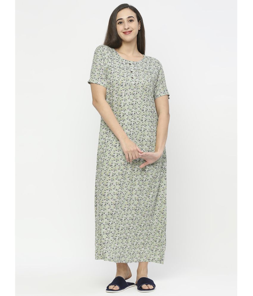     			Smarty Pants - Olive Cotton Women's Nightwear Night Dress ( Pack of 1 )