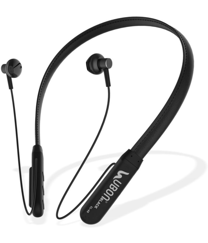 UBON CL-60 On Ear Bluetooth Neckband 24 Hours Playback IPX4(Splash & Sweat Proof) Active Noise cancellation -Bluetooth Black
