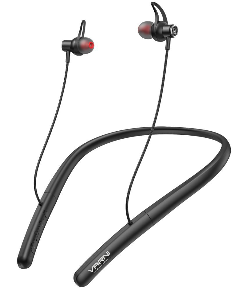 Varni FM RAJA In Ear Bluetooth Neckband 40 Hours Playback IPX5(Splash & Sweat Proof) Comfirtable in ear fit -Bluetooth V 5.0 Black