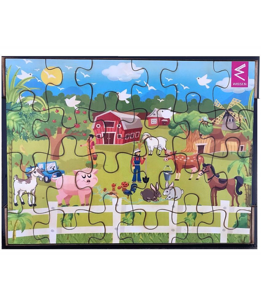     			Wissen Wooden Farm Theme jigsaw puzzle for kids 2 years & Above