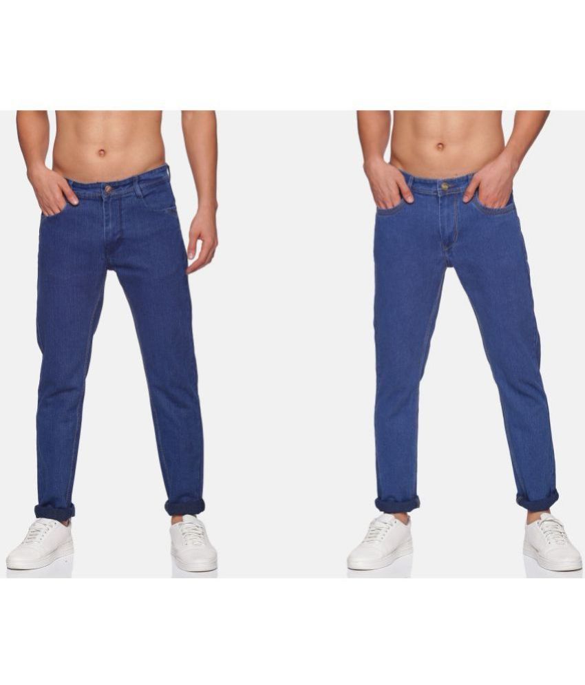     			18 EDITION - Mid Blue Cotton Blend Regular Fit Men's Jeans ( Pack of 1 )