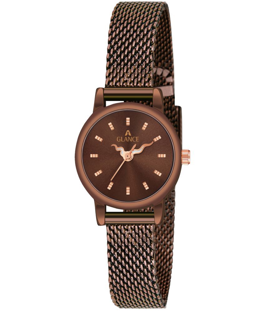     			Aglance - Brown Metal Analog Womens Watch