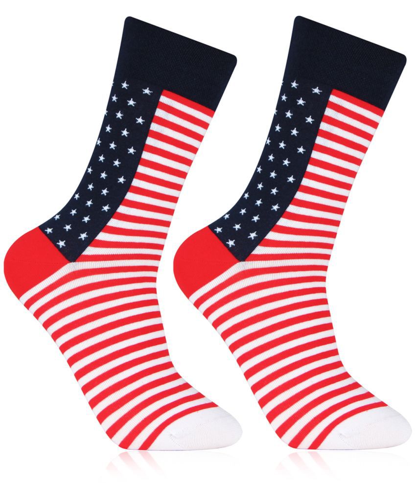     			Bonjour - Cotton Men's Striped Multicolor Ankle Length Socks ( Pack of 2 )