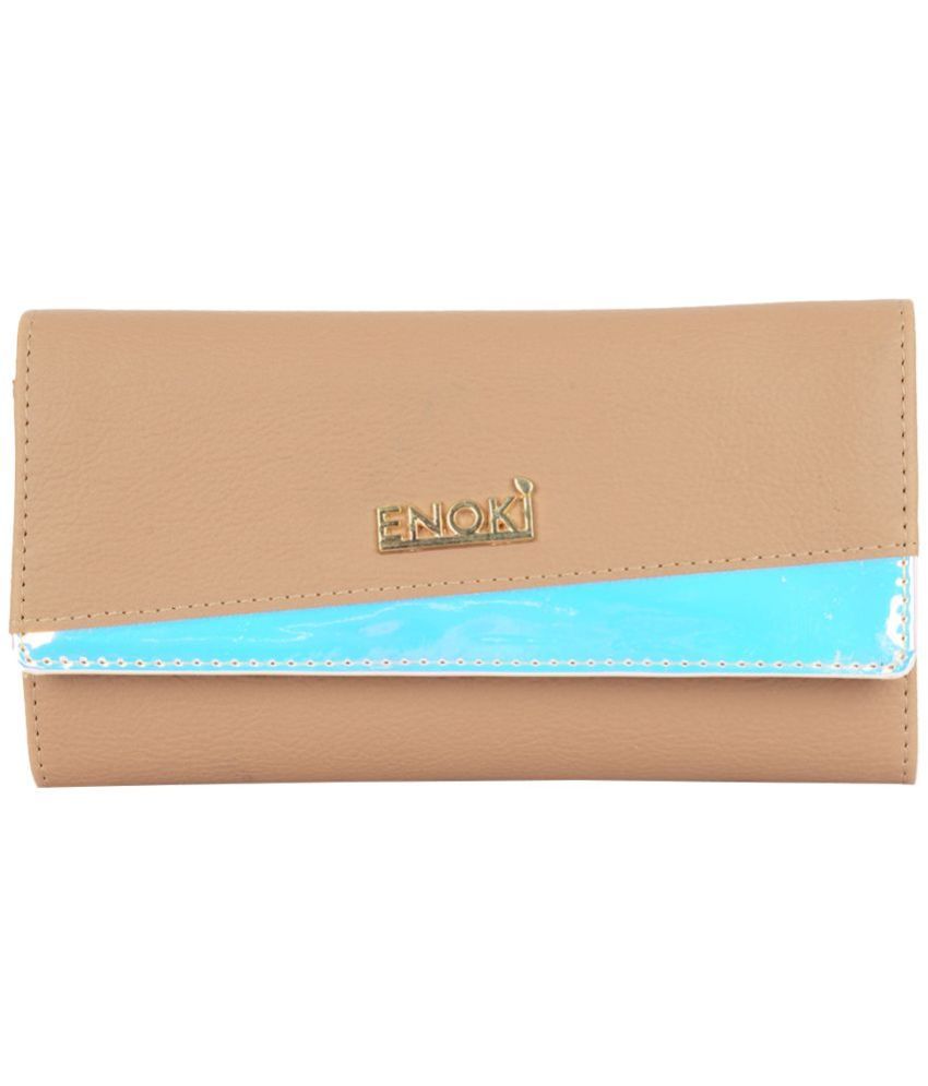     			Enoki - Beige Faux Leather Purse