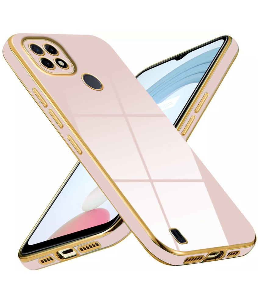     			NBOX - Pink Silicon Plain Cases Compatible For Realme C21 ( Pack of 1 )